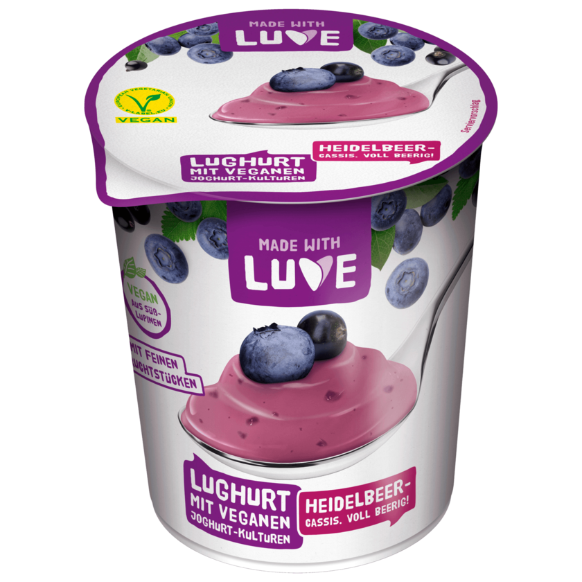 Made with Luve Lupinen-Joghurtalternative Heidelbeer-Cassis vegan 500g